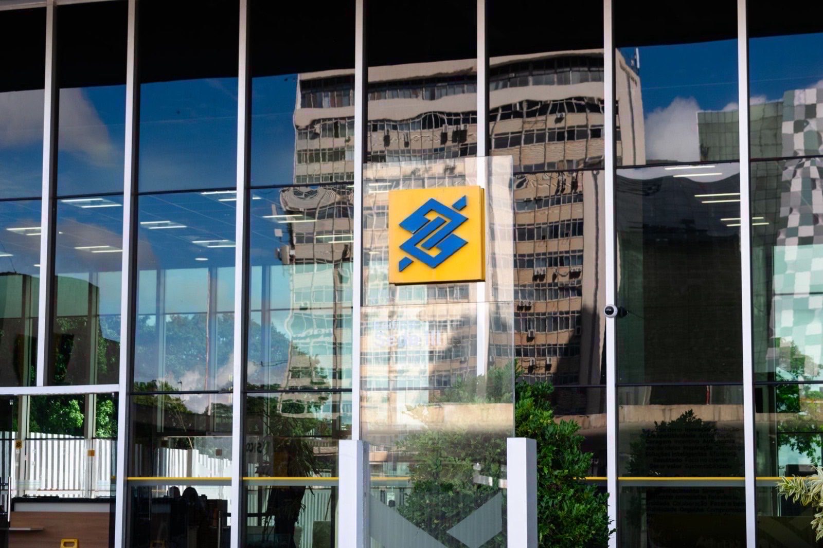 A bank branch entrance on a Vienna street on an ordinary working morning.